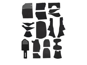 RS-Teppichset aus schwarzem Plüschmaterial (19-teilig) Porsche 911 10/1964-07/1973 - 90255101120, 90155101223, 90155101220, 90255101120, 90255112120, 90255112220 - 1601700710