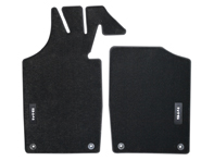 Jeu de tapis de sol Noir, bordure en Nubuck pour Porsche 914 - 91455102300