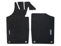 Floor mats, set, Black, Nubuck edge binding for Porsche 914 - 91455102300