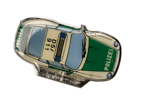 Pin Badge 'Porsche 911 Polizei' White/Green